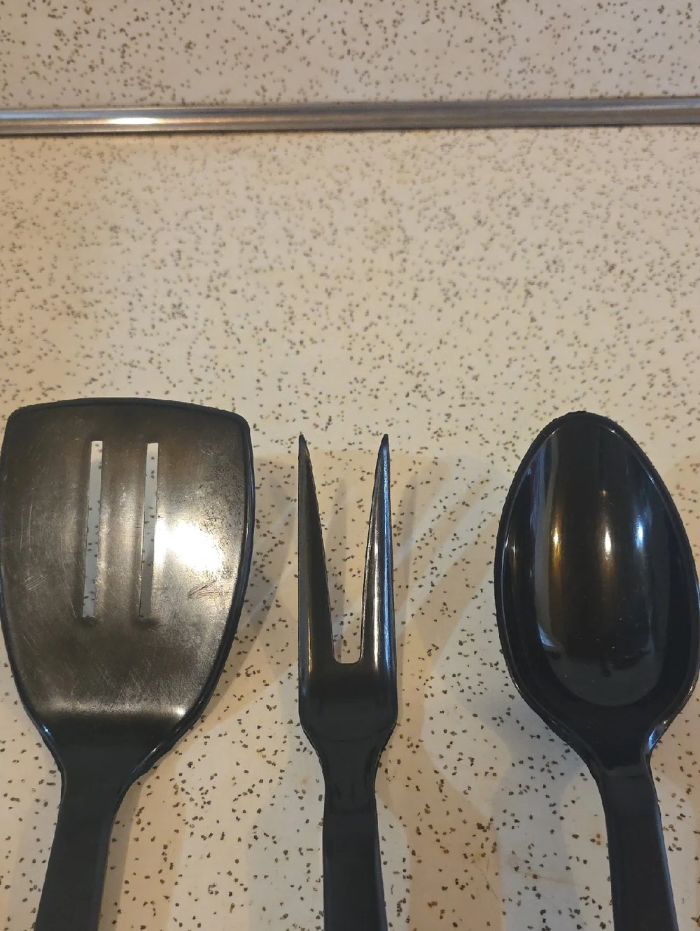 Tailor Made Products‎ Vintage Spatula Serving Spoon and Fork Set of 3 Black